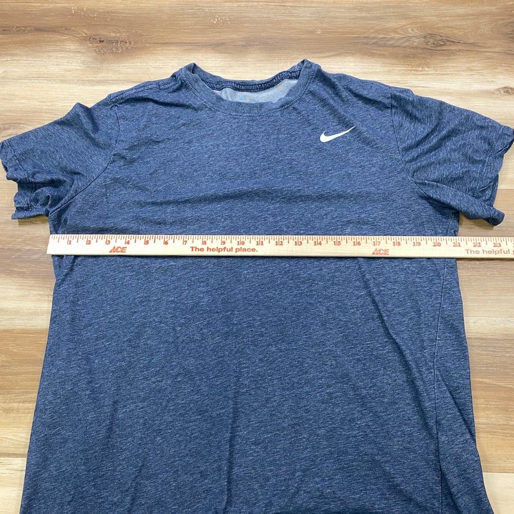 Nike Dri-FIT T-Shirt Men Large Minimalist Cotton Blend Athletic Navy Blue Gym - Picture 7 of 9